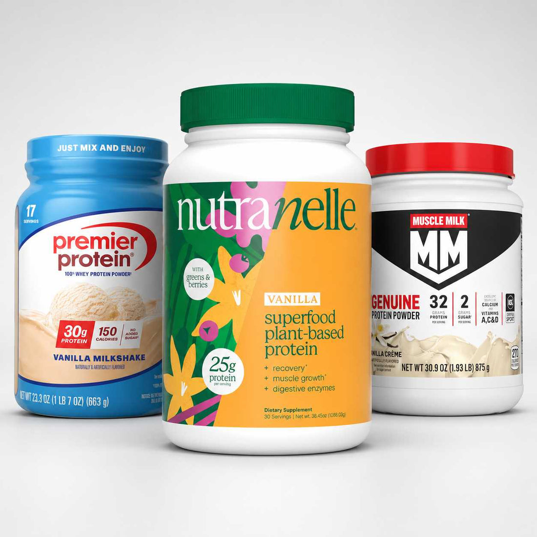 premier protein vs milk muscle vs nutranelle - protein comparison review